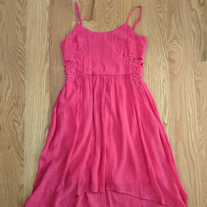 Maurices Pink Sun Dress with Crochet Cut-Outs